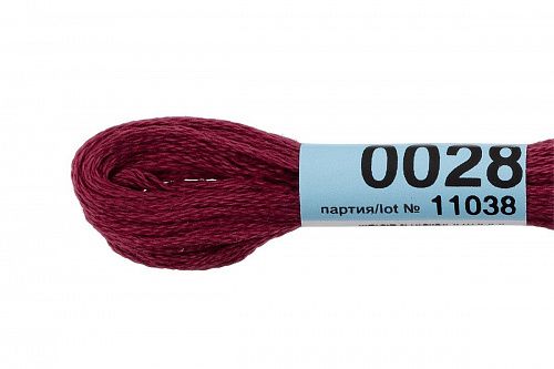 Нитки для вышивания Gamma мулине 8 м 0028 бордовый