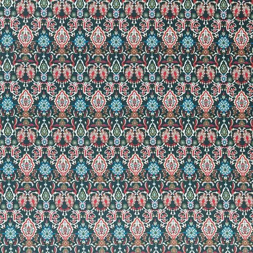 Креп 026-03241 темно-зеленый принтованный