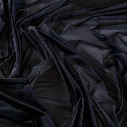 Сетка трикотажная 050-01870 черный однотонный