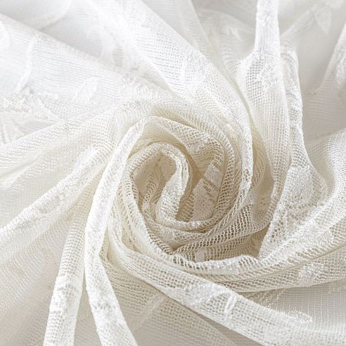 Тюль жаккардовый h-90 см Т292-01-235 молочный 