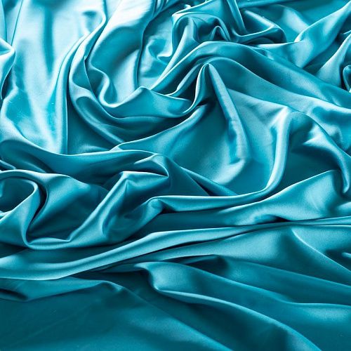 Шелк синтетический 065-01976 бирюзово-голубой однотонный