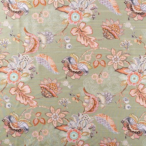 Вискоза с люрексом 009-1004 зеленый шалфей принтованный