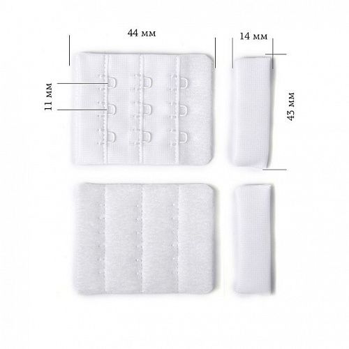 Застежка с крючками для бюстгальтера ARTA.F 3х3 44 мм 2588-001 белый