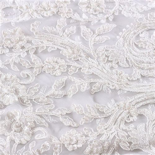 Гипюр с бисером 012-09110