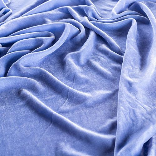 Бархат 002-01187 холодный голубой однотонный