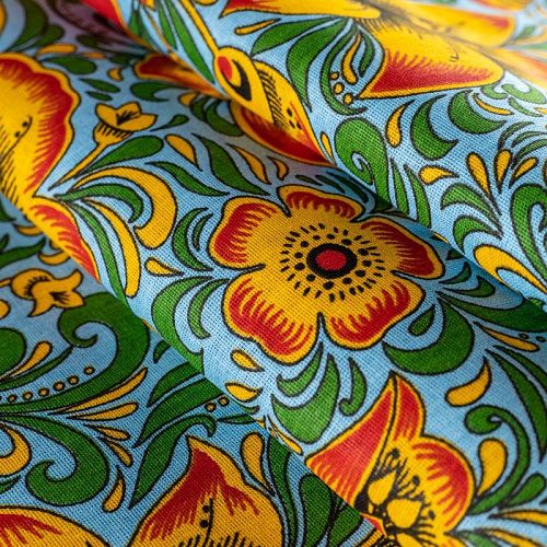 Бязь 007-00690 голубой принтованный