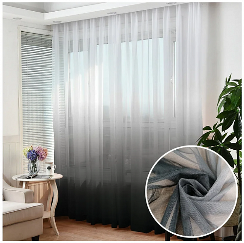 Тюль сетка 08-01-10224 графитовый амбре