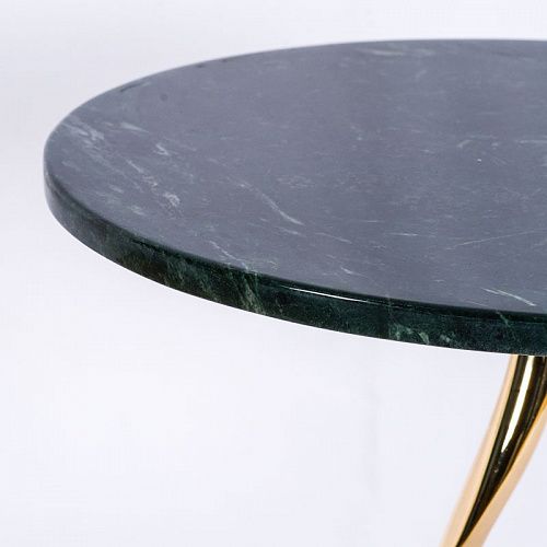 Столик журнальный d-40 см BJ-228-green металл/камень