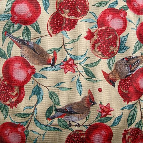 Полотно вафельное 007-15298 желтый принтованный