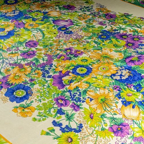 Шелк натуральный К2-0027 молочный принтованный