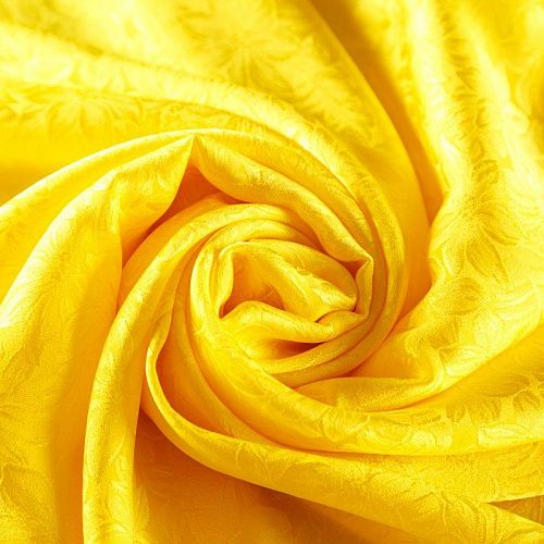 Шелк натуральный 064-08660 ярко-желтый жаккардовый