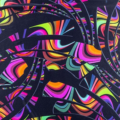 Лайкра 005-01235 черный принтованный