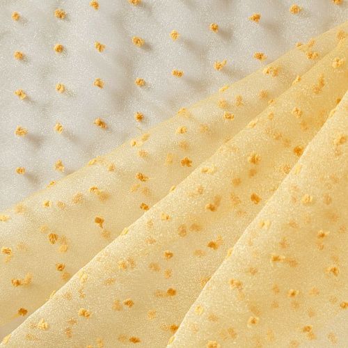 Органза с флоком 039-09140 шафрановый однотонный