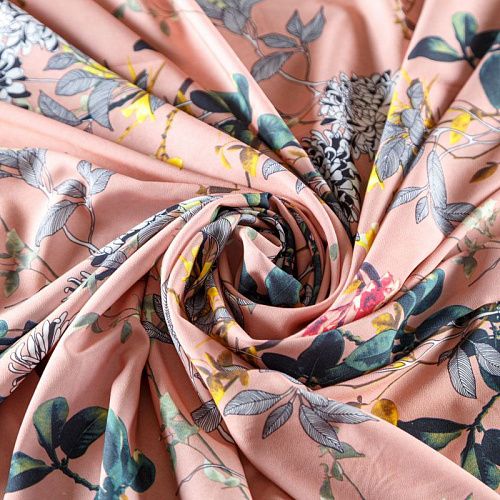 Вискоза "Лоренцо" 036-08329 пудрово-розовый принтованный