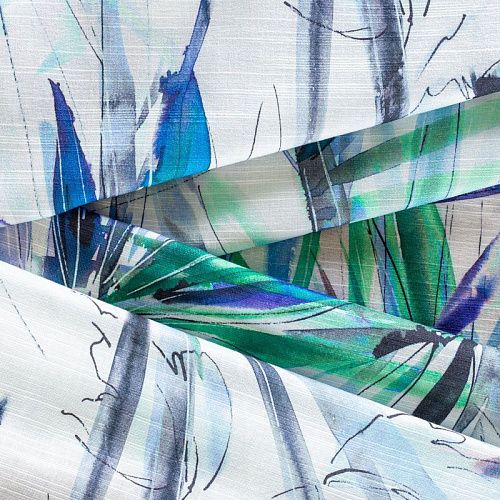 Лен-вискоза 035-1020 молочный принтованный