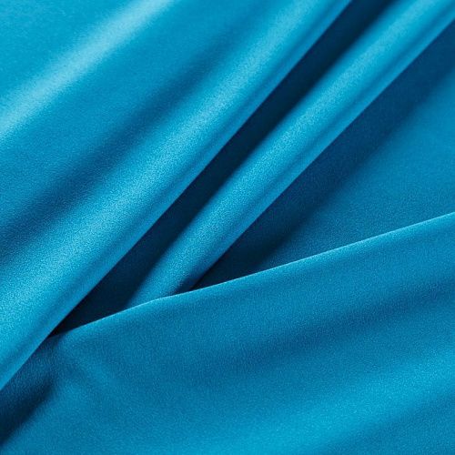 Крепдешин синтетический 029-07354 темно-бирюзовый однотонный