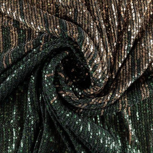 Ткань с пайетками К33-529 изумрудно-золотой