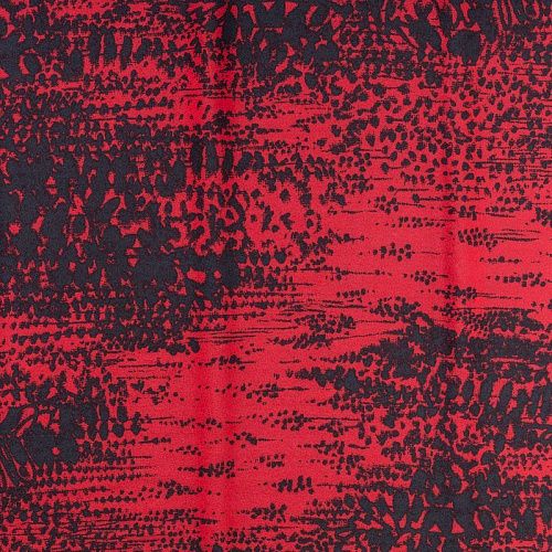 Крепдешин натуральный К32-249 малиново-красный принтованный