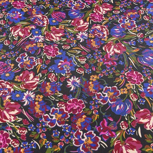 Вискоза 009-11697 черный принтованный