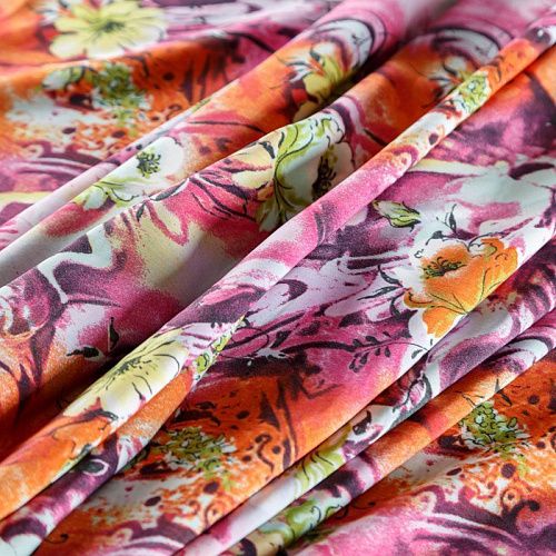 Креп К10-422 белый принтованный