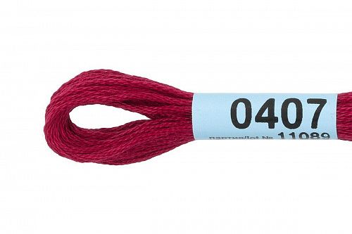 Нитки для вышивания Gamma мулине 8 м 0407 бордовый