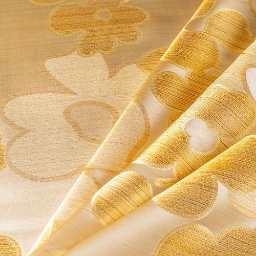 Ткань портьерная шелк h-275 см Т154-02-101 золотисто-горчичный 