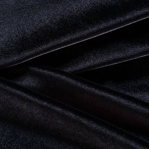 Бархат стрейч 002-09164 черный однотонный