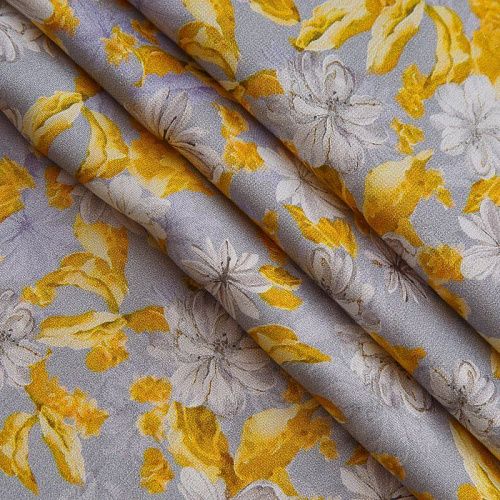 Шелк-штапель 069-17420 светло-серый принтованный