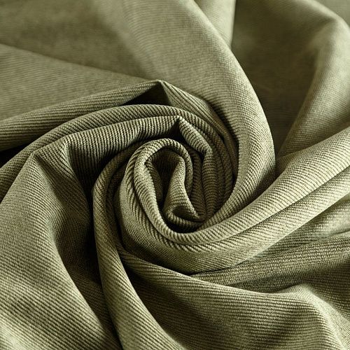 Вельвет стрейч 008-06958 зеленый хаки однотонный