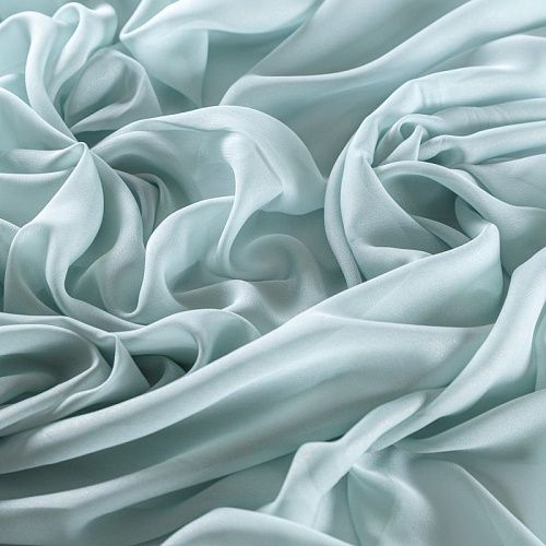 Шифон с напылением 068-09760 разбеленный ментоловый однотонный