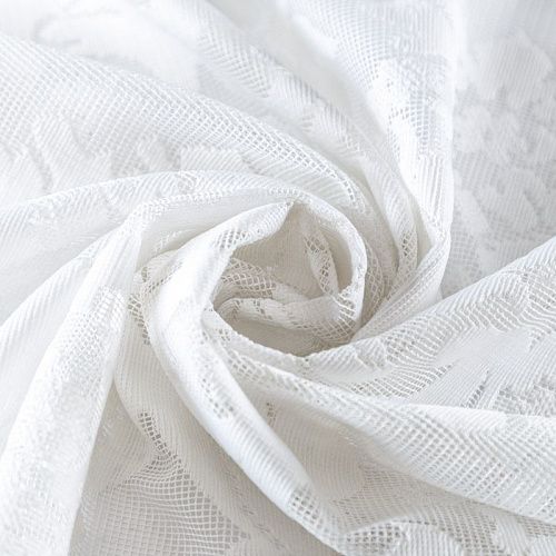 Тюль жаккардовый h-280 см Т272-01-31 белый однотонный