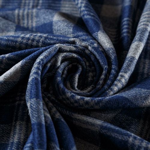 Шотландка 025-09214 серо-синий принтованный