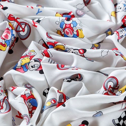 Штапель 069-08252 белый принтованный