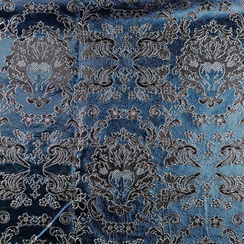 Жаккард с люрексом К36-121 сине-черный 