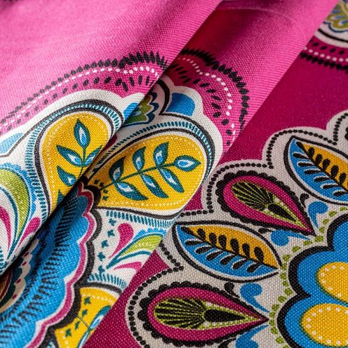 Ткань портьерная L-280 см Т440-02-01 фуксия принтованный