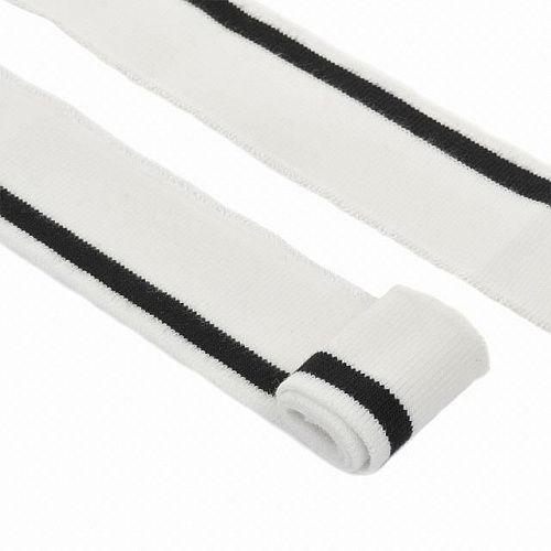 Подвяз трикотажный TBY 3,5х80 см с черной полосой 73066 белый