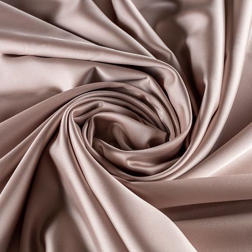 Сатин стрейч К33-560 пепельно-бежевый однотонный