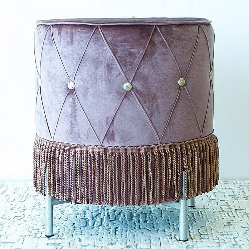 Пуф круглый D 48 см H 57 см розовато-лиловый 521262 