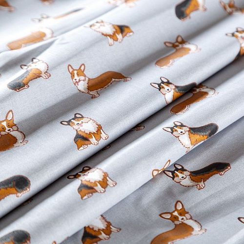 Перкаль 007-09343 светло-серый принтованный