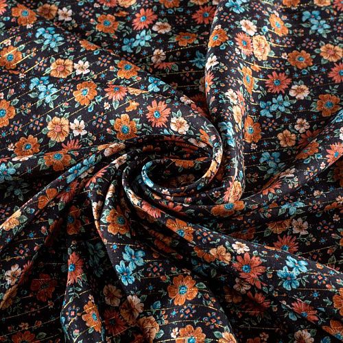 Вискоза с люрексом 009-00904 черный принтованный