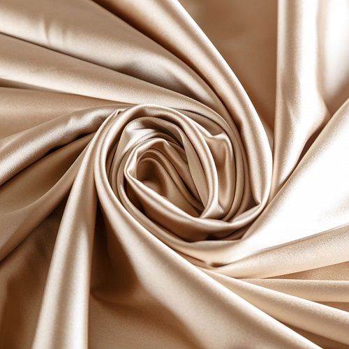 Сатин стрейч 001-07046 светло-бежевый однотонный