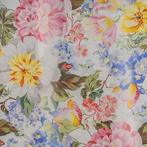 Органза К36-064 молочный принтованный