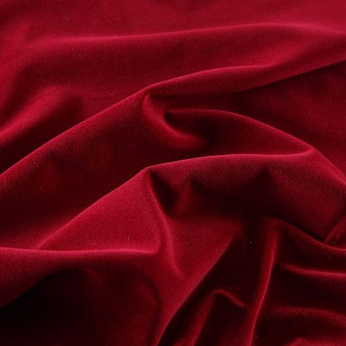 Ткань портьерная негорючая бархат 09-02-13725 бордовый однотонный