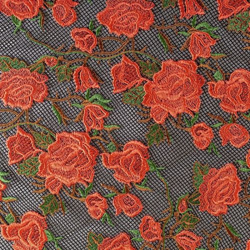 Вышивка на сетке К12-674 черный