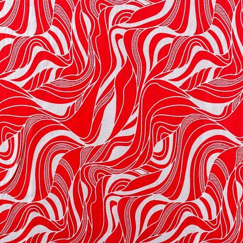 Штапель 069-01518 красный принтованный