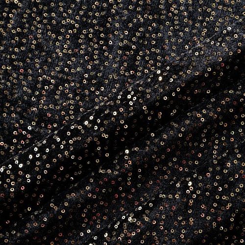 Пайетки на бархате 055-05746 черный/золото