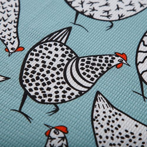 Полотно вафельное 007-15293 пыльно-бирюзовый принтованный