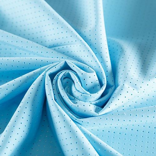 Лайкра с перфорацией 005-06214 голубой однотонный