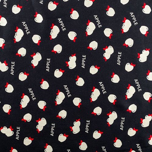 Штапель 069-01808 черный принтованный