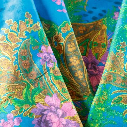 Батист 003-07898 сине-голубой принтованный